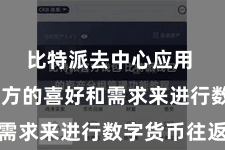 比特派去中心应用  阐述我方的喜好和需求来进行数字货币往返